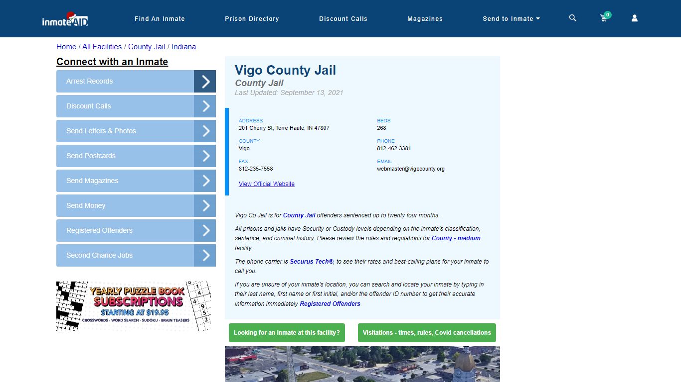 Vigo County Jail - Inmate Locator - Terre Haute, IN